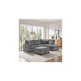 thumbnail image 3 of Rowan 107"W Dark Gray Corduroy Fabric Sect.Sofa RF Chaise+USB+Strg Ottoman+Plws, 3 of 6