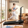 thumbnail image 4 of Kismom Walking Pad with Handle Bar & 8% Manual Incline, 2.5HP 2-in-1 Under Desk Treadmill for Home Office, 300 lb Capacity Portable Folding Treadmill with Remote Control & LED Display, 4 of 7