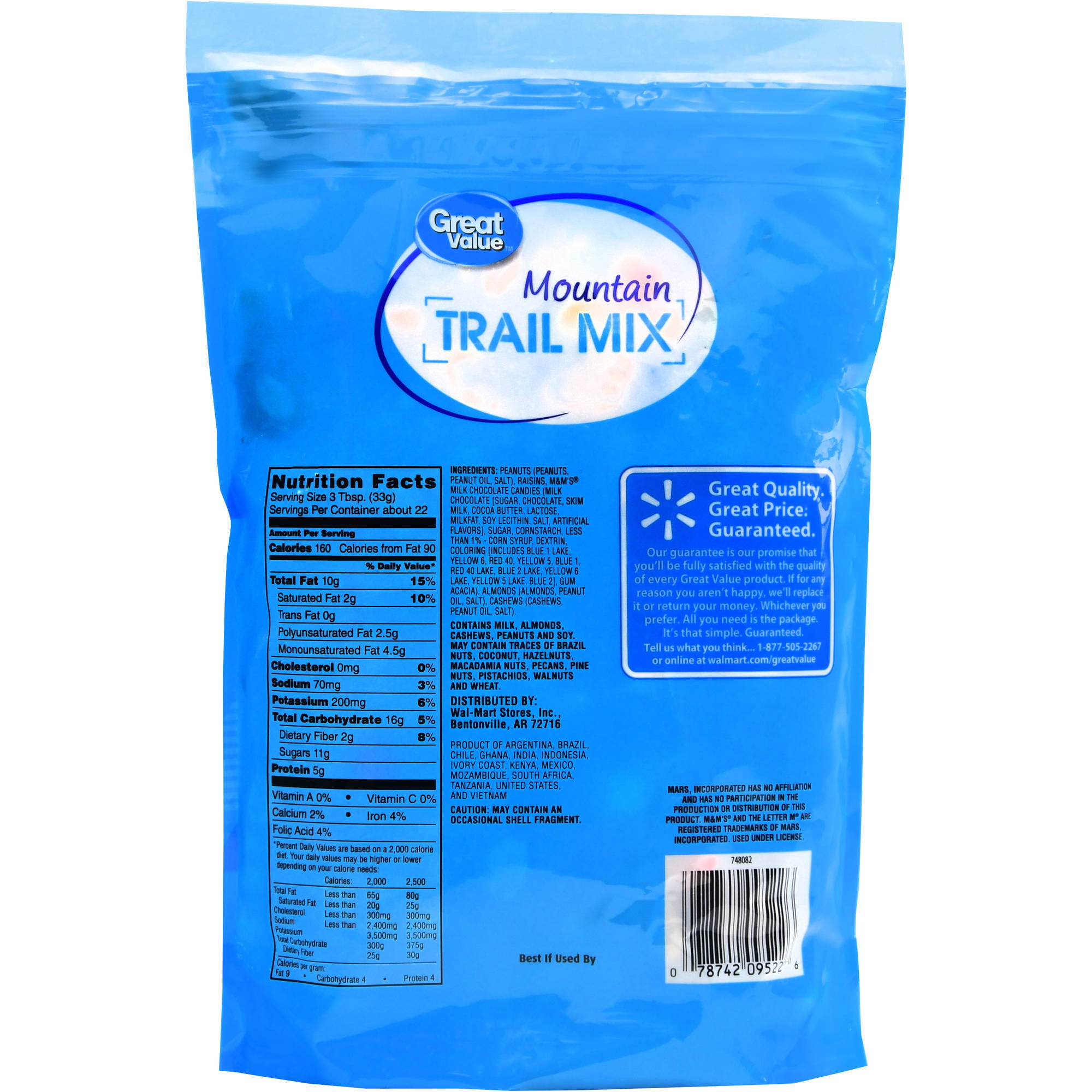 walmart trail mix nutrition