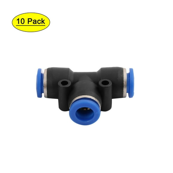 10Pcs 8mm Dia T 3 Ways Type Hose Pneumatic Air Quick Fitting Push In Connector