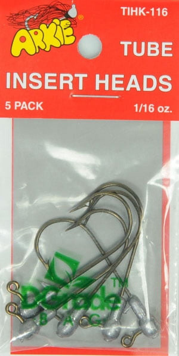 Arkie Tube Insert Heads, Plain, 1/16 oz., 5 Count