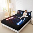 thumbnail image 4 of Manfei Gaming Twin Sheet Sets,Teen Video Game Twin Fitted Sheet,Red Blue Ombre Flat Sheet For Boys Girls,Super Cozy Bedroom Decoration,3-Piece, 4 of 7