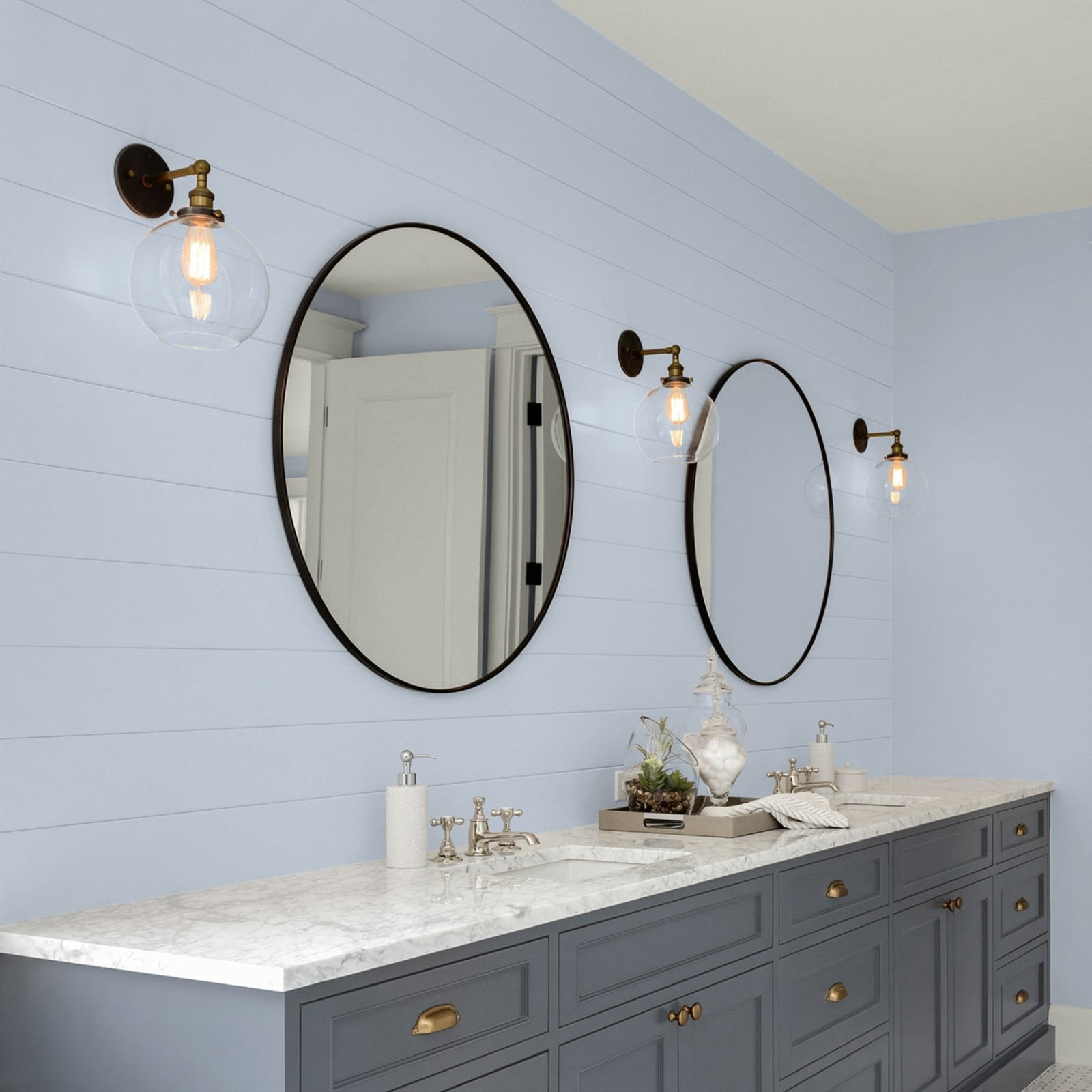 Glidden Glidden Kitchen Bath and Laundry Blue Dolphin / Blue, Eggshell Interior Paint with Primer, 1 Gallon