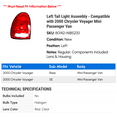 thumbnail image 2 of Left Tail Light Assembly - Compatible with 2000 Chrysler Voyager Mini Passenger Van, 2 of 2
