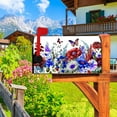 thumbnail image 2 of Blue Floral Mailbox Covers Stars and Stripes Butterfly Mailbox Cover Magnetic Standard Size 18x21 Inch Blue White Red Flower Mail Box Cover Wrap Outdoor House Garden Decorative, 2 of 6