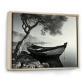 thumbnail image 2 of Designart "Lakeside Boat Landscape" Coastal Boat Floater Framed Canvas Art Print, 2 of 5