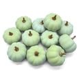 thumbnail image 3 of Simulated Foam Pumpkin Prop with Golden Handle, Colorful Fake Vegetable Ornament, Summer Fall Harvest Decor for Halloween, Tabletop, Shelf, Wreath Making and Farmhouse Home Decoration, Green, 3 of 6