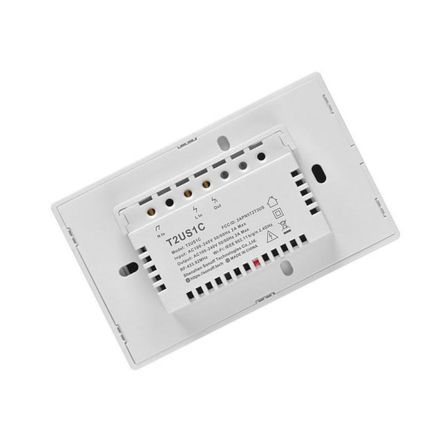 Injueey Interruptor de Panel de EE. UU., interruptor de luz de pared táctil WiFi inteligente, aplicación de teléfono para PC, temporizador Electrónica