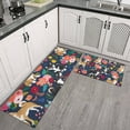 thumbnail image 2 of Shiba Inu and Pioneer Flower Kitchen Rugs Sets Of 2,Anti Fatigue Kitchen Mat Rugs Non Slip Washable,Decorative Kitchen Floor Mats for Kitchen,Sink,Laundry,17"x30"+17"x47", 2 of 7