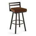thumbnail image 1 of Amisco Derek 30.75" Polyester Swivel Bar Stool in Copper/Dark Brown, 1 of 4