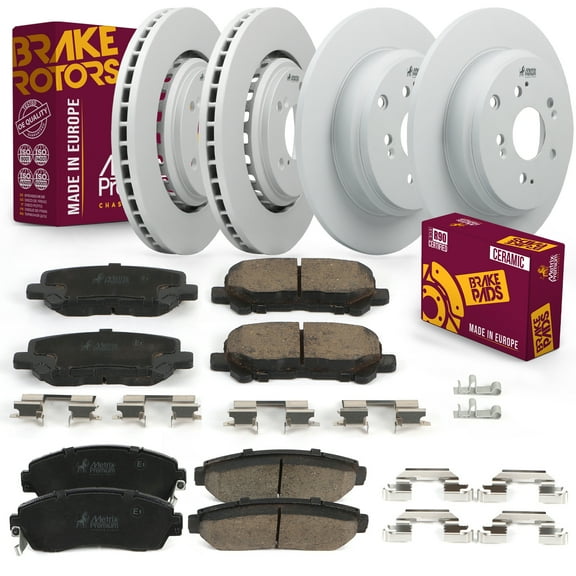Metrix Premium Chassis Parts Front & Rear Brake Rotor & Ceramic Disc Brake Pad Kit Fits Honda Odyssey