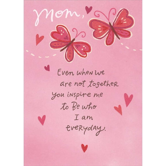 RSVP You Inspire Me To Be Who I Am: Butterflies and Hearts Valentine's Day Card for Mom