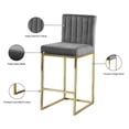 thumbnail image 4 of Meridian Furniture Giselle 26"H Velvet Counter Stool in Gray, 4 of 5