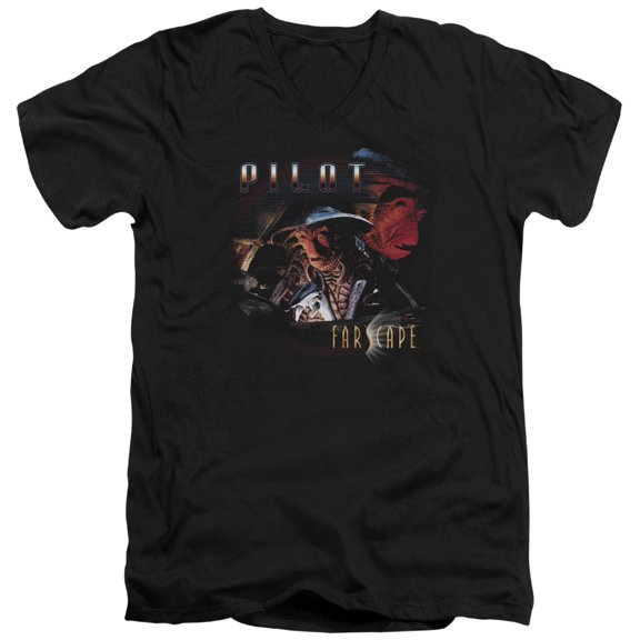 Farscape Pilot S/S Adult V-Neck T-Shirt Black