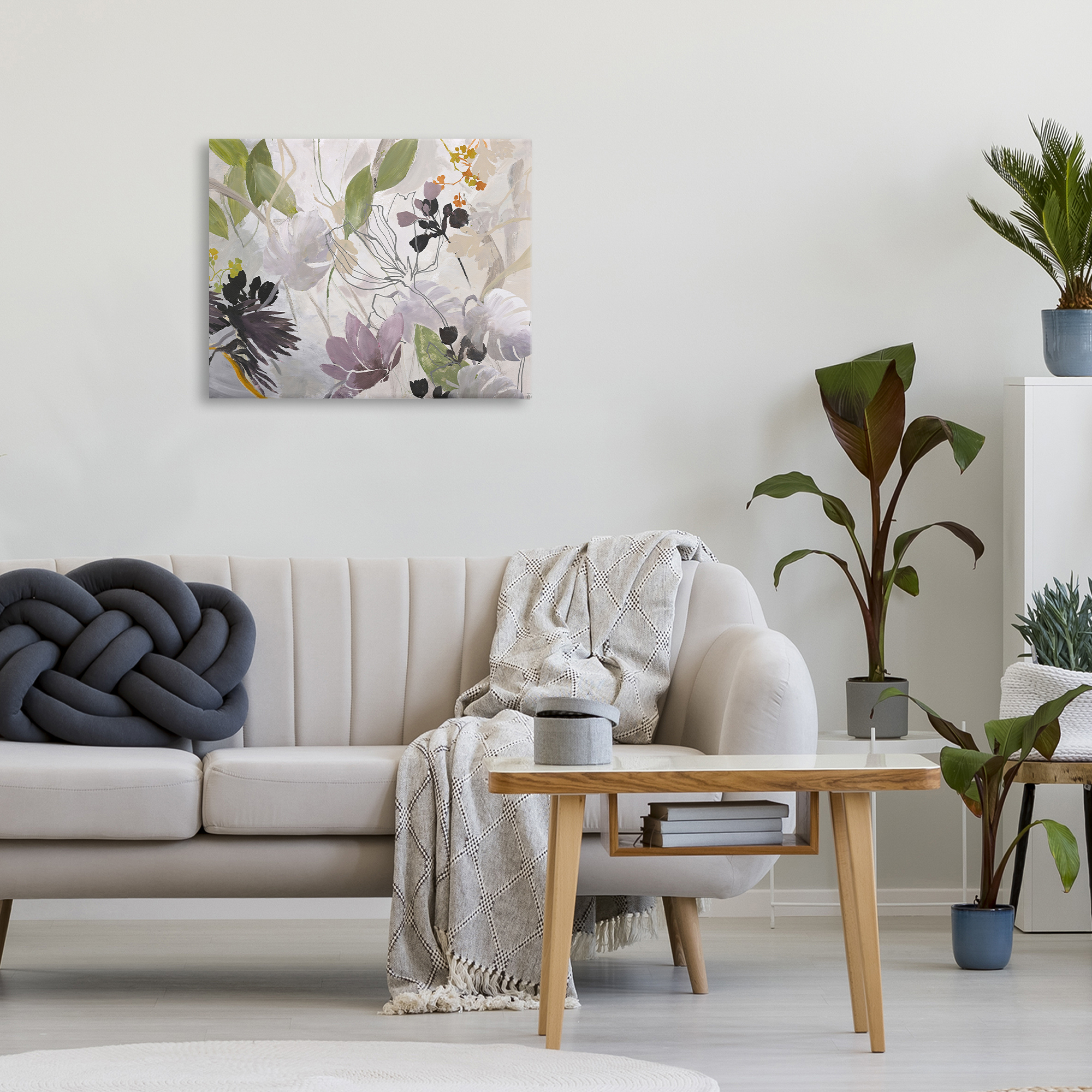 Soft Spring Organic Flora Canvas Wall Art, design by Design Fabrikken