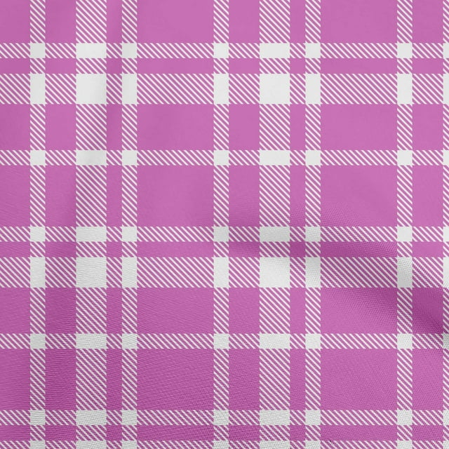 oneOone Tissu en Coton Violet Cambrique Tartan pour Robe Tissu Imprimé au Mètre 42 Pouces de Large