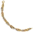 thumbnail image 2 of Leslie's Real 14kt Tri-Color Polished and Textured Link Bracelet; 7.5 inch; for Adults and Teens; for Women and Men, 2 of 2