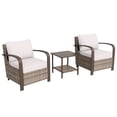 thumbnail image 6 of EAGLE PEAK Coastal Vista 3PCS Outdoor Chair Set with Side Table,Patio Wicker Rattan Conversation Set,w/ Beige Cushion, 6 of 8