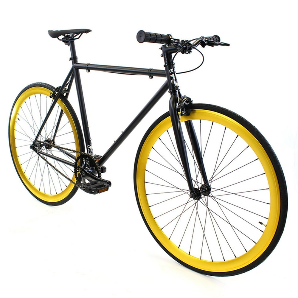 Golden Cycles Fixed Gear Bike Steel Frame Fixie with Deep V Rims