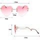 thumbnail image 3 of Gafas de sol con forma de corazón para mujer, sin montura, con montura fina de metal., 3 of 5