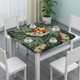 thumbnail image 3 of Jungle Leaves Fitted Table Cover - Hawaiian Square Tablecloth Windproof & Easy to Clean (34x34 Inches), 3 of 5