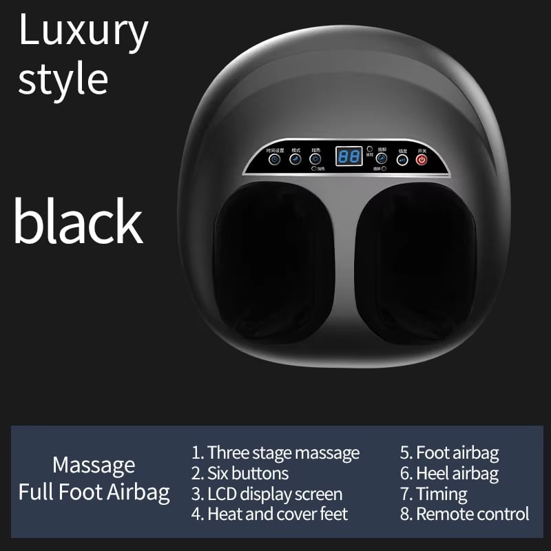 Leg & Foot Massager – Full Wrap Air Compression Kneading Massager, 3 Modes & 3 Intensities, Heat, Auto Shut-Off, Rechargeable, Home & Office Relaxation