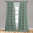 thumbnail image 4 of Ambesonne Vintage Curtains, Flora Oriental Pattern, Pair of 28"x63", Reseda Green and Dust, 4 of 4