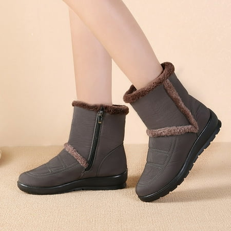 

Cathalem Woman Snow Boots Women Womens Winter Snow Boots Lined Warm Boots Slip On Waterproof Lightweight Winter Boots Women Grey 8