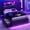Black&Queen Size, variant on Twin Gaming Bed Frames with 4 Drawers and Storage Headboard, Faux Leather Upholstered Platform Beds with RGB LED Lights & Charging Station, Esports-Style Twin Bed Frame, Black