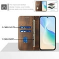 thumbnail image 4 of for Samsung Galaxy A26 5G Wallet Rugged Case, Premium PU Leather RFID Blocking Card Slots Kickstand Classic Full Body Protection Magnetic Function Durable Phone Cover for A26 5G, Brown, 4 of 8