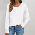 thumbnail image 2 of Hanen Long Sleeve T Shirts for Women Lace V Neck Casual Cute Tops Loose Fit Fall Winter Basic Clothing, 2 of 6