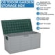 thumbnail image 2 of Zimtown Caja de Almacenamiento de Plástico de 75 Gal, Cofre para el Patio Trasero, Herramientas, Cojines, Juguetes con Rueda Verde, 2 of 11