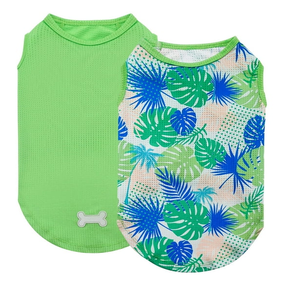 Camisas para perros KYEESE Hawaii con estampado de flamencos para verano, paquete de 2
