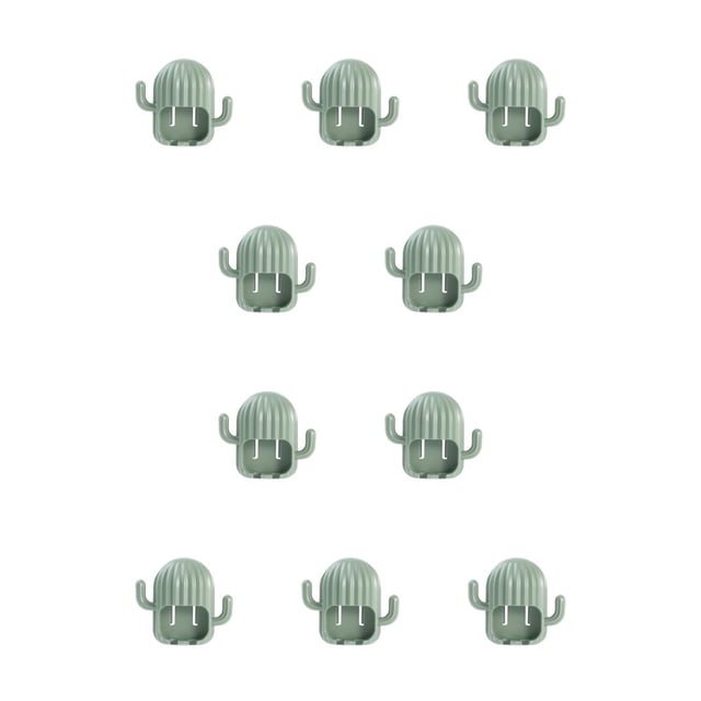 Moyic Soporte para cepillo de Ventosa Pared Organizador de doble ranura Soporte de drenaje Accesorio de estante de fijación extraíble Verde Verde claro 10Conjunto