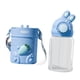thumbnail image 1 of Botella de agua para niños, taza para beber, botón de bloqueo, botella de agua bonita con correa ajustable para actividades al aire libre, Picnic Azul, 1 of 9