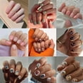 thumbnail image 6 of Fashion Full Cover Gradient Pink Cute Bear French Quicksand Years Short Round Nail Tips False Nails Fake Nails R162, 6 of 8