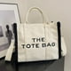 thumbnail image 3 of Bolso Con Asa Superior Letra Color en Lady Tote Gran Capacidad para El (Beige), 3 of 9