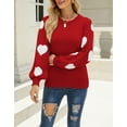 thumbnail image 4 of Sweaters for Women Crew Neck Long Sleeve Womens Sweaters Heart Print Pullover Winter Sweaters Alsol Lamesa, 4 of 6