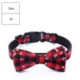 thumbnail image 2 of Collar de perro navideño ajustable con diseño de copo de nieve, color rojo, con pajarita en 4 tamaños, 2 of 5