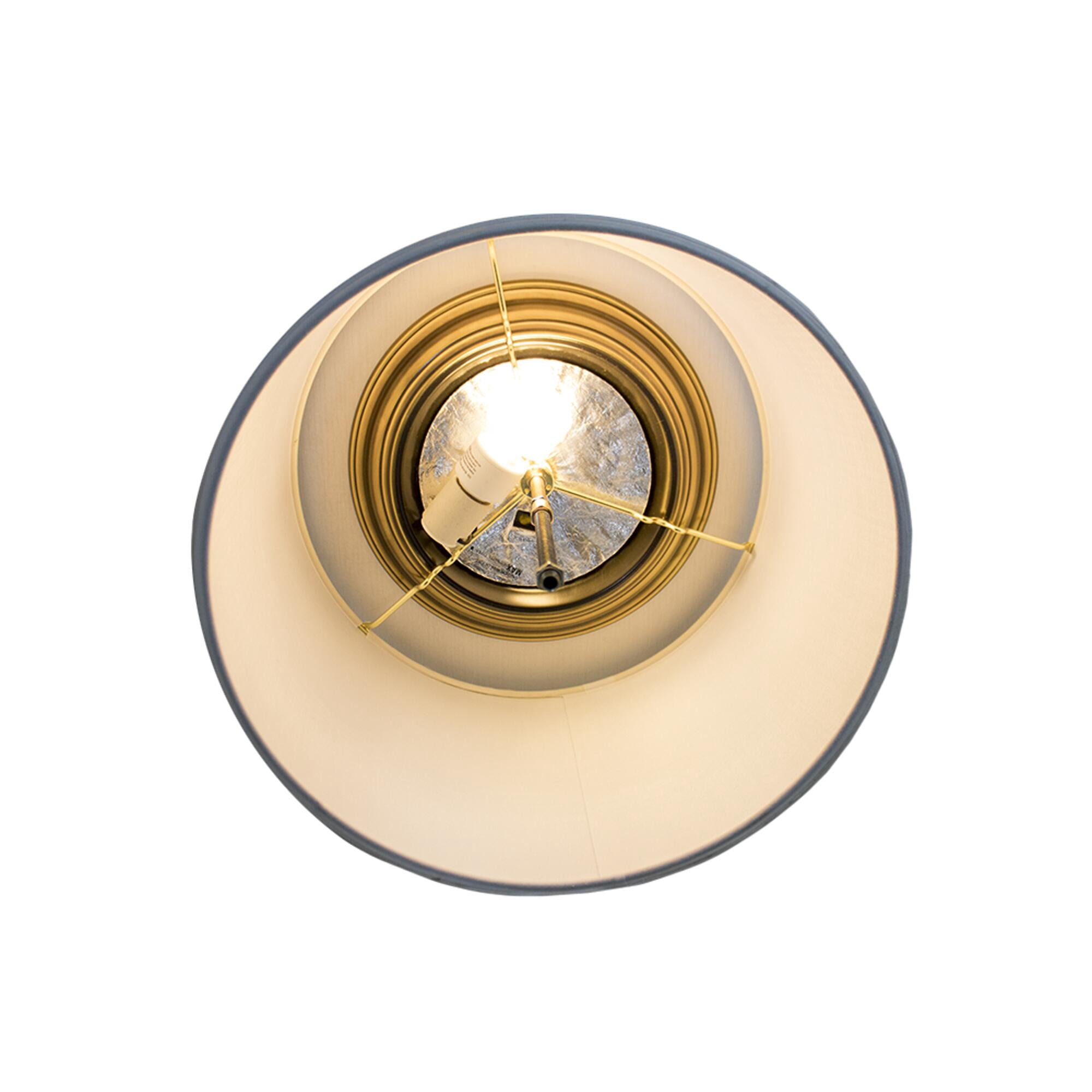 Moderne Flush Mount Conversion Kit 14"w White Fabric Drum Lampshade