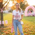 thumbnail image 6 of JULMCOMO Breast Cancer Shirts for Women V Neck Pink Ribbon Breast Cancer Awareness Short Sleeve Loose Comfy Tops Casual Survivor Support Graphic Tees White L, 6 of 7