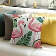 thumbnail image 3 of Flamingo with Watermelon Decorative Throw Pillow Covers Farmhouse Cushion Cover Plush Pillow Case for Couch Sofa Bed Outdoor Home Decor, 3 of 5