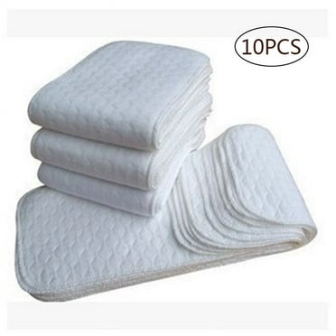 Baby Diapers,Reusable Cloth Diaper Cotton Washable Baby Care Products 10pcs,1 piece 3 Layer