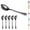 2.Black, variant on ReaNea  Gold Dinner Spoons 6 Pieces Stainless Steel Table Dessert Spoons Sliverware Set