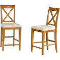 thumbnail image 1 of Chaises de Pub Lexi Set de 2 en Caramel avec Coussin à Flocons d'Avoine, 1 of 4