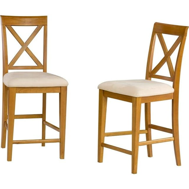 Chaises de Pub Lexi Set de 2 en Caramel avec Coussin à Flocons d'Avoine