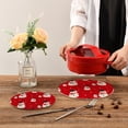 thumbnail image 7 of GZHJMY Christmas Snowman Round Trivets Pot Holders 2 Pcs, Heat Resistant Cotton Thread Weave Trivets for Hot Dishes, Cooking, Baking, Farmhouse, Kitchen Decor for Kitchen Pans Bowl Teapot, 7 of 7