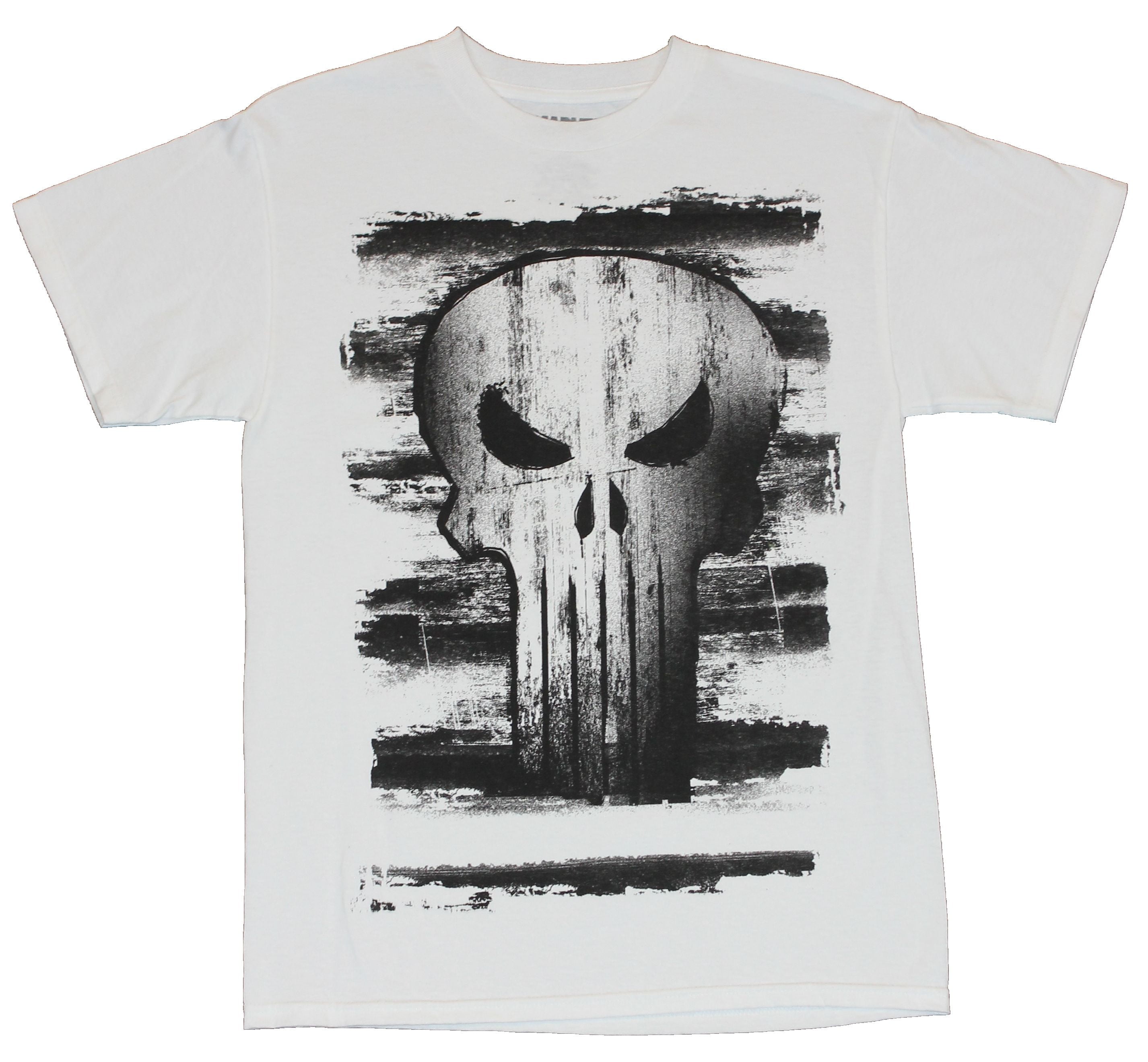 The Punisher (Marvel Comics) Mens T-Shirt - Skull Logo Over Rough Stripes - Walmart.com