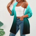 thumbnail image 4 of Womens Half Sleeve Open Front Cardigan Summer Shrugs Print Outerwear Casual Fashionable Vacation Cardigans, 4 of 6