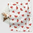 thumbnail image 6 of Rocae Hand Drawn Watermelon for Pet Blanket Dog Blanket Cat Blanket Soft Sleep for Small Medium Pet-Large, 6 of 8